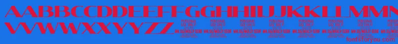 MollySerifE Bl PERSONAL Font – Red Fonts on Blue Background