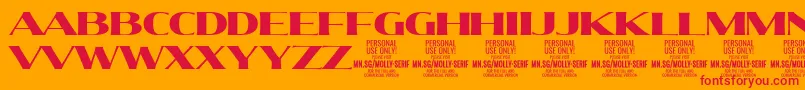 MollySerifE Bl PERSONAL Font – Red Fonts on Orange Background