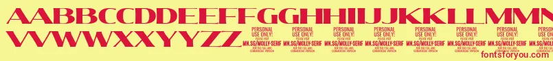 MollySerifE Bl PERSONAL Font – Red Fonts on Yellow Background