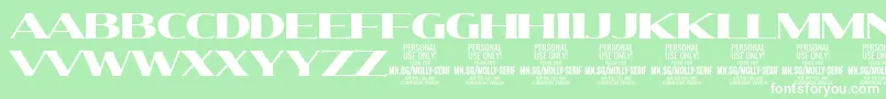 MollySerifE Bl PERSONAL Font – White Fonts on Green Background