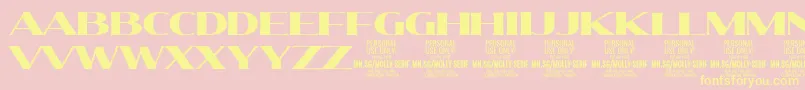 MollySerifE Bl PERSONAL-Schriftart – Gelbe Schriften auf rosa Hintergrund