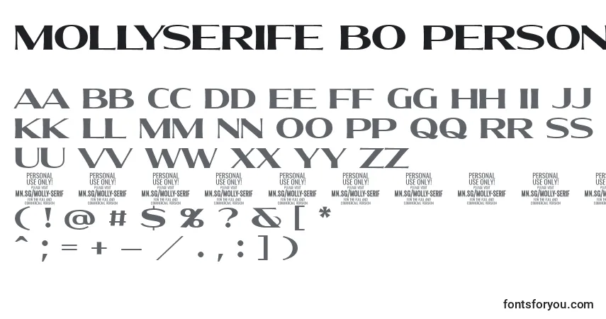 Шрифт MollySerifE Bo PERSONAL – алфавит, цифры, специальные символы
