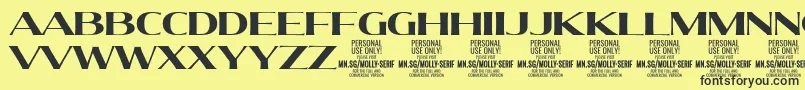 MollySerifE Bo PERSONAL Font – Black Fonts on Yellow Background