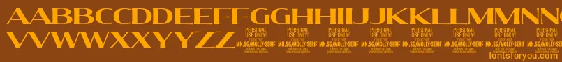 MollySerifE Bo PERSONAL Font – Orange Fonts on Brown Background