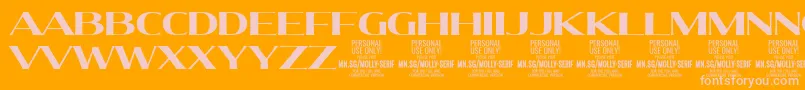 MollySerifE Bo PERSONAL Font – Pink Fonts on Orange Background