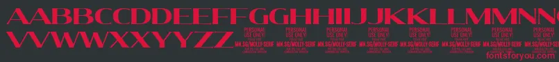 MollySerifE Bo PERSONAL Font – Red Fonts on Black Background