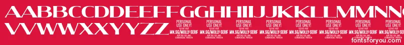 MollySerifE Bo PERSONAL Font – White Fonts on Red Background