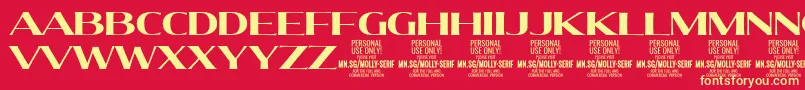 MollySerifE Bo PERSONAL Font – Yellow Fonts on Red Background