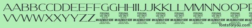 MollySerifE Li PERSONAL Font – Black Fonts on Green Background