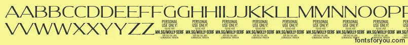 MollySerifE Li PERSONAL Font – Black Fonts on Yellow Background