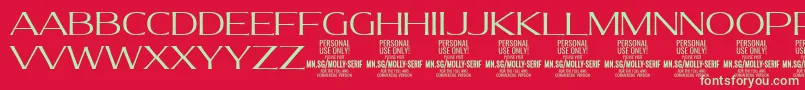 Шрифт MollySerifE Li PERSONAL – зелёные шрифты на красном фоне