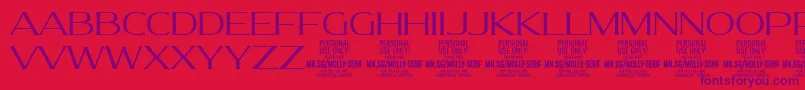 MollySerifE Li PERSONAL Font – Purple Fonts on Red Background