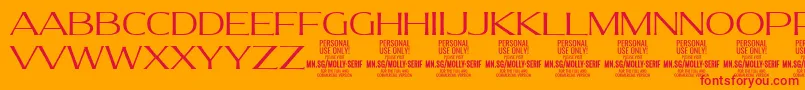 MollySerifE Li PERSONAL Font – Red Fonts on Orange Background