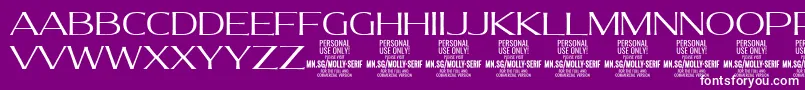 MollySerifE Li PERSONAL Font – White Fonts on Purple Background
