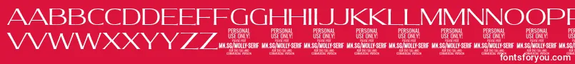 フォントMollySerifE Li PERSONAL – 赤い背景に白い文字