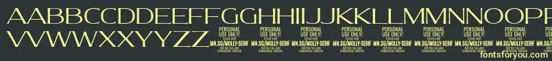 MollySerifE Li PERSONAL Font – Yellow Fonts on Black Background