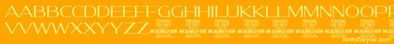 MollySerifE Li PERSONAL Font – Yellow Fonts on Orange Background