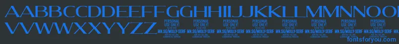 MollySerifE Me PERSONAL Font – Blue Fonts on Black Background