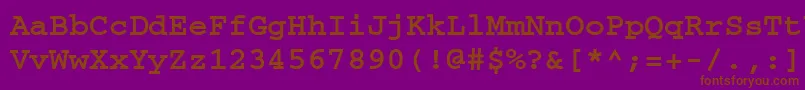CourierdoscttBold-fontti – ruskeat fontit violetilla taustalla
