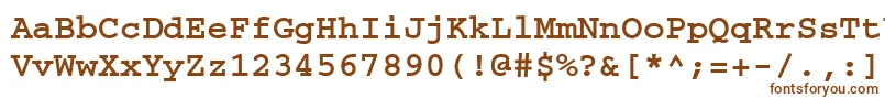 CourierdoscttBold-fontti – ruskeat fontit valkoisella taustalla