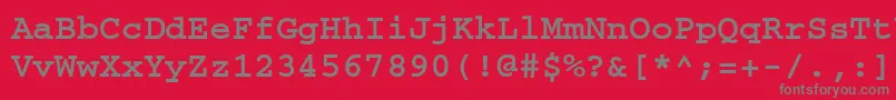 CourierdoscttBold Font – Gray Fonts on Red Background