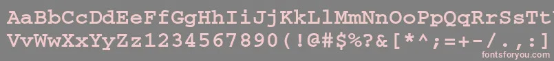 CourierdoscttBold Font – Pink Fonts on Gray Background