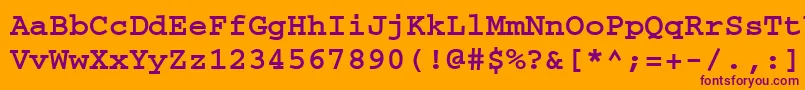 CourierdoscttBold Font – Purple Fonts on Orange Background