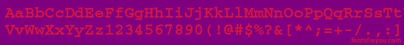 CourierdoscttBold Font – Red Fonts on Purple Background