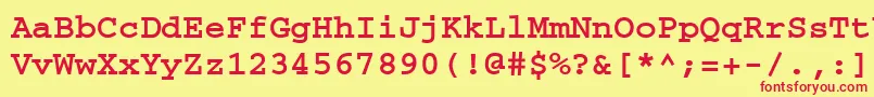 Шрифт CourierdoscttBold – красные шрифты на жёлтом фоне