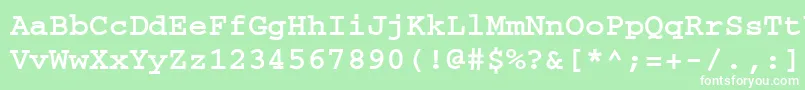CourierdoscttBold Font – White Fonts on Green Background