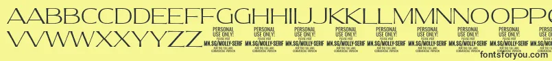 フォントMollySerifE Th PERSONAL – 黒い文字の黄色い背景