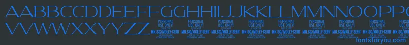 Подробнее о шрифте MollySerifE Th PERSONAL Шрифт MollySerifE Th PERSONAL – синие шрифты на чёрном фоне