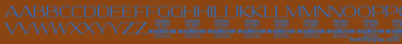 MollySerifE Th PERSONAL-Schriftart – Blaue Schriften auf braunem Hintergrund