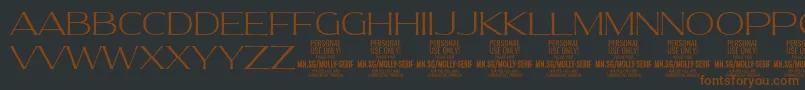 MollySerifE Th PERSONAL Font – Brown Fonts on Black Background