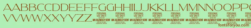 MollySerifE Th PERSONAL Font – Brown Fonts on Green Background