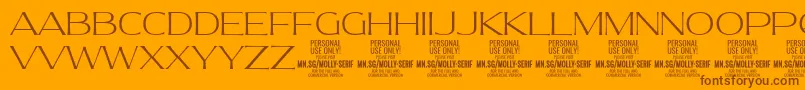 MollySerifE Th PERSONAL Font – Brown Fonts on Orange Background