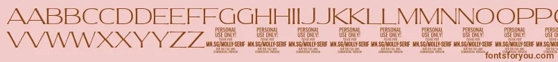 MollySerifE Th PERSONAL Font – Brown Fonts on Pink Background