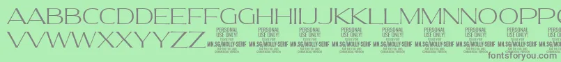 MollySerifE Th PERSONAL Font – Gray Fonts on Green Background