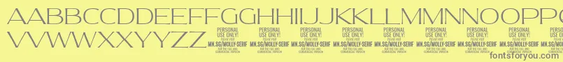 MollySerifE Th PERSONAL Font – Gray Fonts on Yellow Background