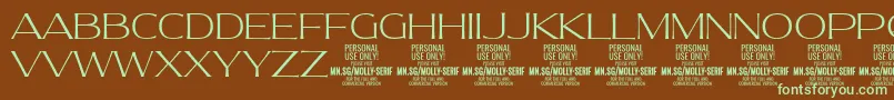 MollySerifE Th PERSONAL Font – Green Fonts on Brown Background