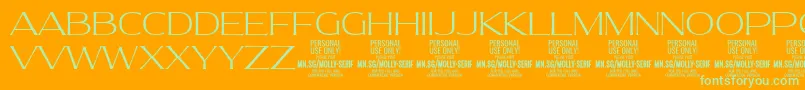 MollySerifE Th PERSONAL Font – Green Fonts on Orange Background