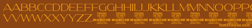 MollySerifE Th PERSONAL Font – Orange Fonts on Brown Background