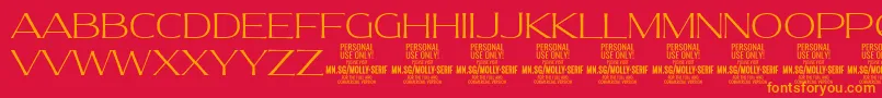 MollySerifE Th PERSONAL Font – Orange Fonts on Red Background