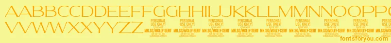 MollySerifE Th PERSONAL Font – Orange Fonts on Yellow Background