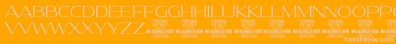 MollySerifE Th PERSONAL Font – Pink Fonts on Orange Background