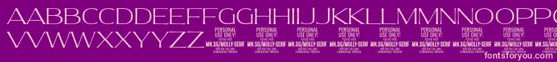 MollySerifE Th PERSONAL Font – Pink Fonts on Purple Background