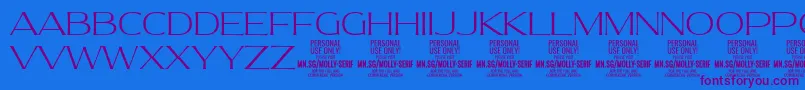 MollySerifE Th PERSONAL Font – Purple Fonts on Blue Background