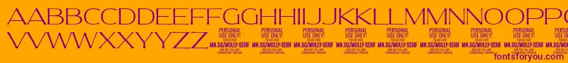 MollySerifE Th PERSONAL Font – Purple Fonts on Orange Background