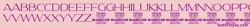 MollySerifE Th PERSONAL Font – Purple Fonts on Pink Background