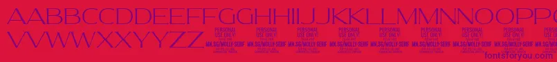 MollySerifE Th PERSONAL Font – Purple Fonts on Red Background